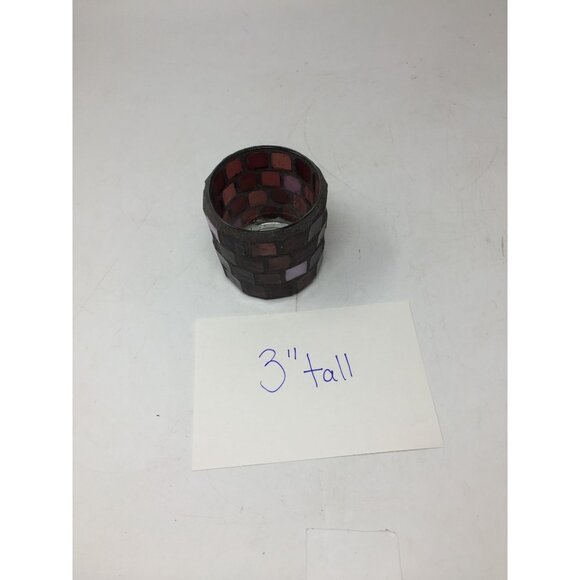 Mosaic Glass Tealight Candle Holder - 3 Inches tall - Picture 13 of 13